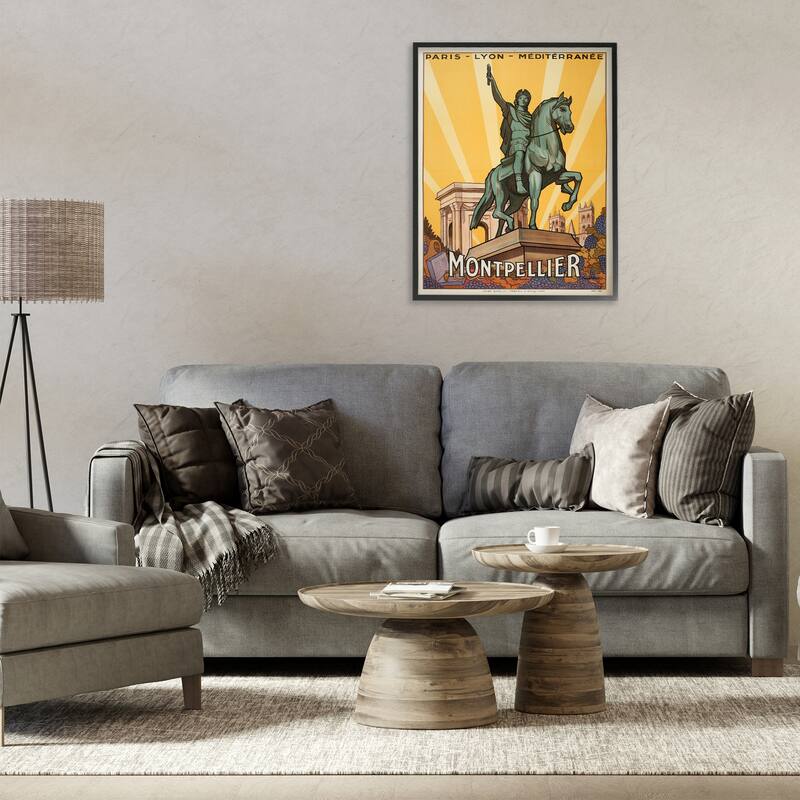 Stupell Montpellier Vintage Advertisement Framed Giclee Art Design By Marcus Jules