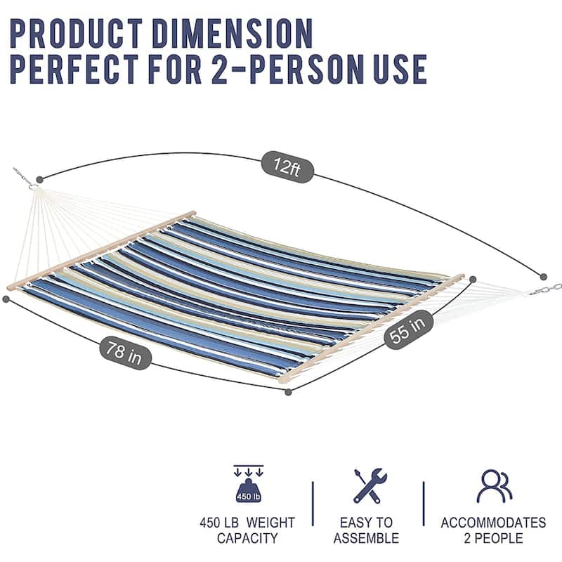 12 FT Double Quilted Fabric Hammock