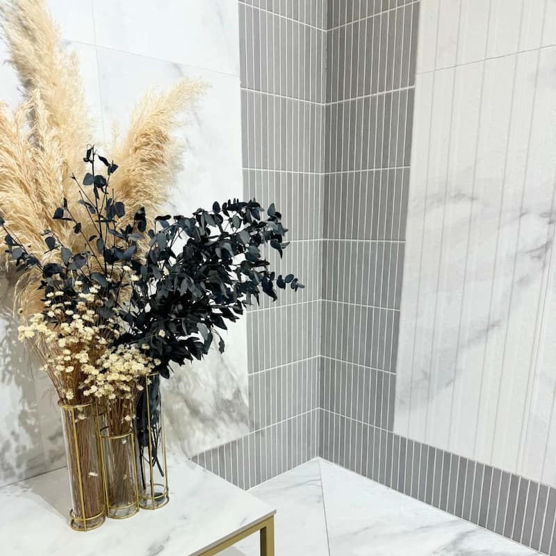 Castilla 14x14 Glossy Porcelain Textured Ribbed Tile - Wall, Backsplash