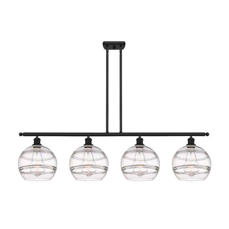 Innovations Lighting 516-4I-12-48 Rochester Linear Rochester 4 Light - Matte Black / Clear
