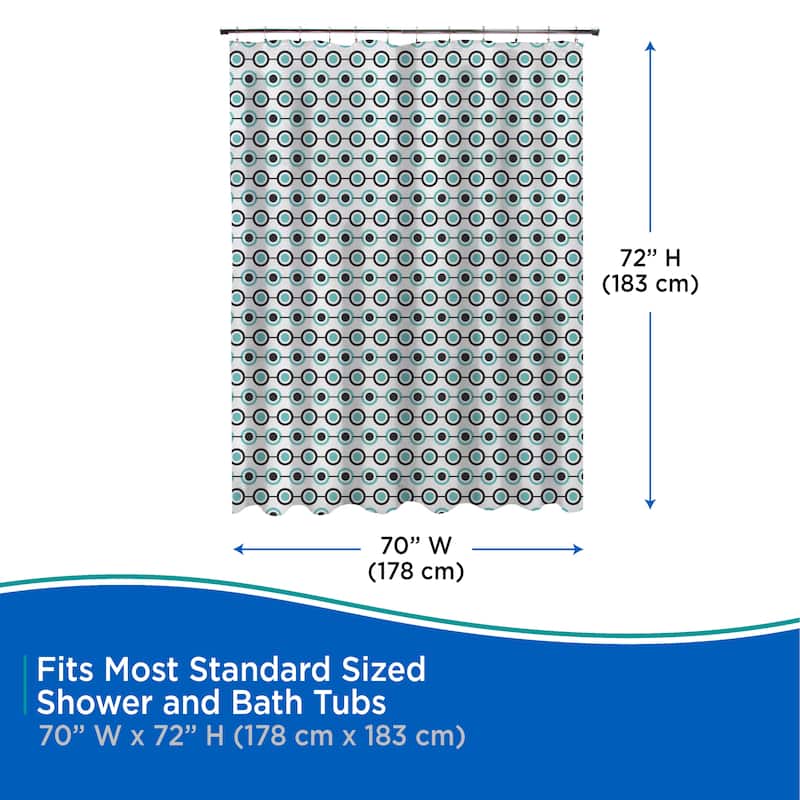 Kenney Medium Weight Decorative PEVA Shower Curtain Liner, 70" W x 72" H
