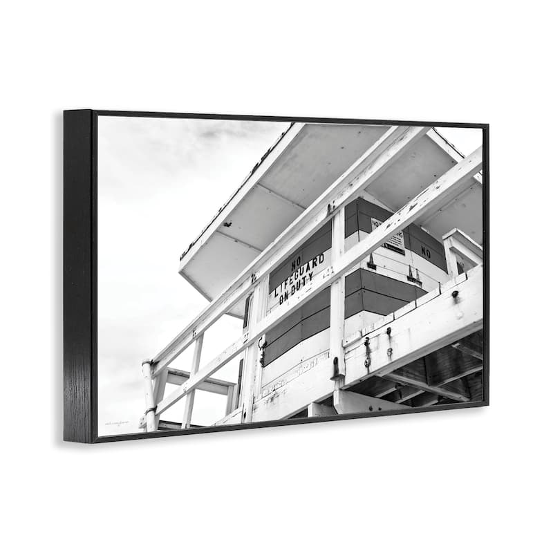 Stupell Lifeguard Building on Beach Framed Giclee Art Design By Seven Trees Design