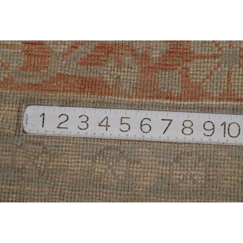 Vegetable Dye Oushak Turkish Rug Handmade Floral Wool Carpet - 8'2"x 10'2"