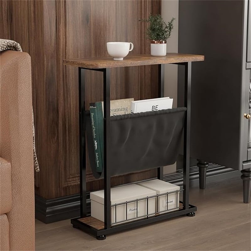 Narrow End Table w/Magazine Holder - 7.08