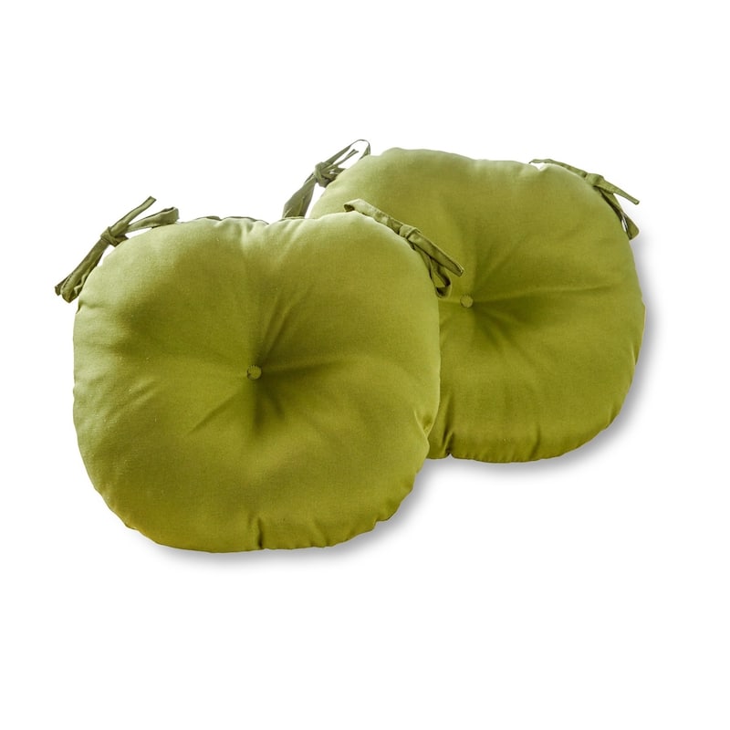 15-inch Round Outdoor Summerside Green Bistro Chair Cushions (Set of 2)