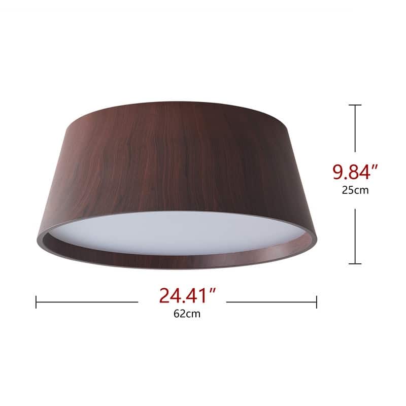 Modern Dimmable LED Dome Flush Mount Ceiling Fixture Brown Finish