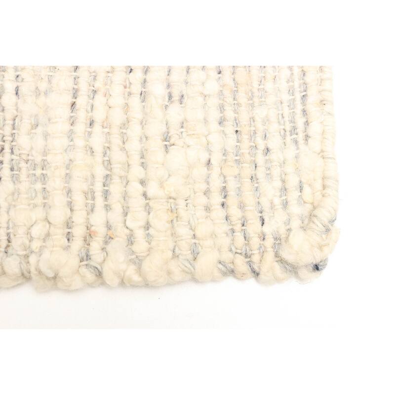 ECARPETGALLERY Braid weave Sienna Cream Wool Rug - 5'0 x 7'11