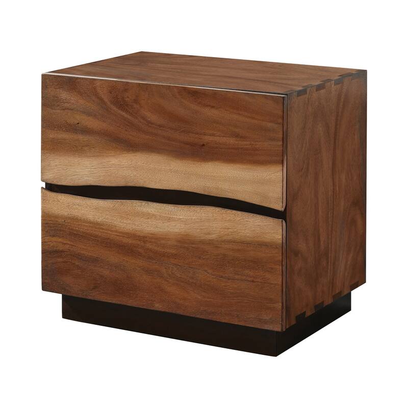 Black Matte 2-Drawer Nightstand with Two Handle Options - Stylish Compact Bedside Storage