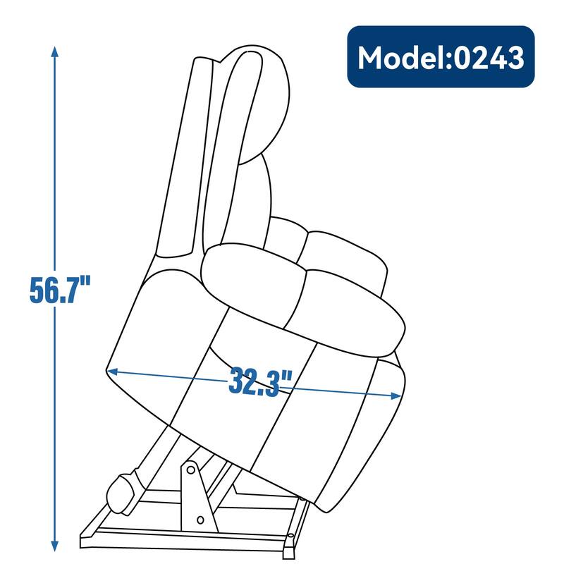 Roomfitters Dual Motor Power Lift Recliner, Infinite Position Massage Chair with Heat & Hidden Cup Holders, Heavy Duty