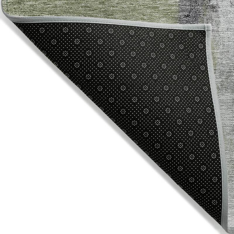 Machine Washable Indoor/ Outdoor Contemporary Abstract Chantille Rug