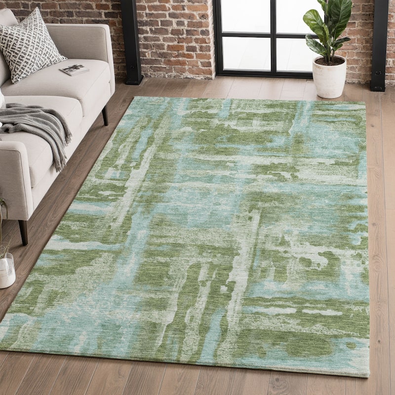 Premium Washable Super Soft Modern Glam Mayfield Rug - Cactus - 5' x 7'6"