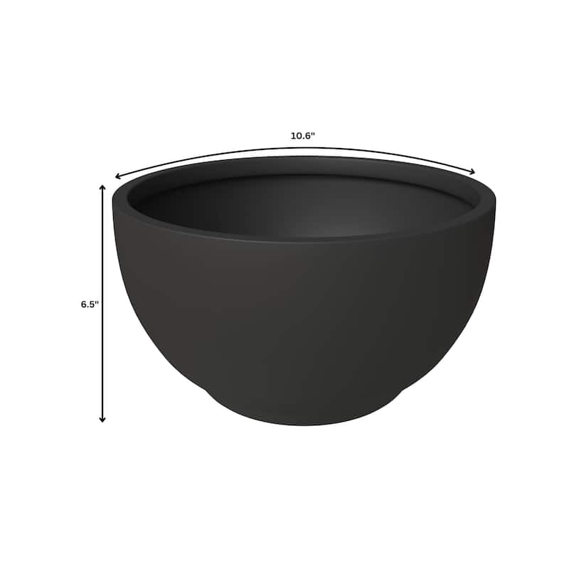 LeisureMod Grove 3-Piece Round Planter Set in Fiberstone and MgO Clay with Drainage, Indoor Outdoor Home Office Yard Patio Decor