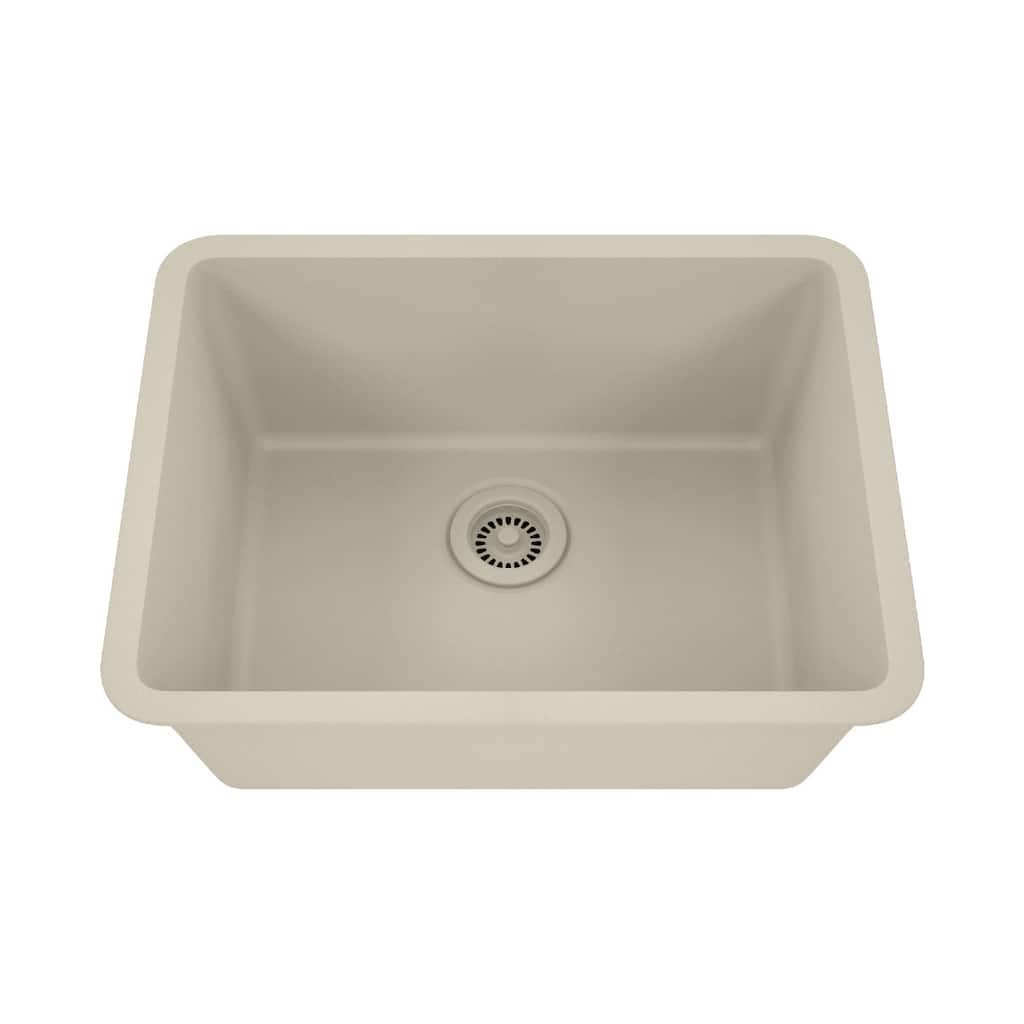 23 Inch Lexicon Platinum Quartz Composite Drop-in Undermount Single Bowl Galaxy Beige Kitchen Sink LP-2318-B-SO