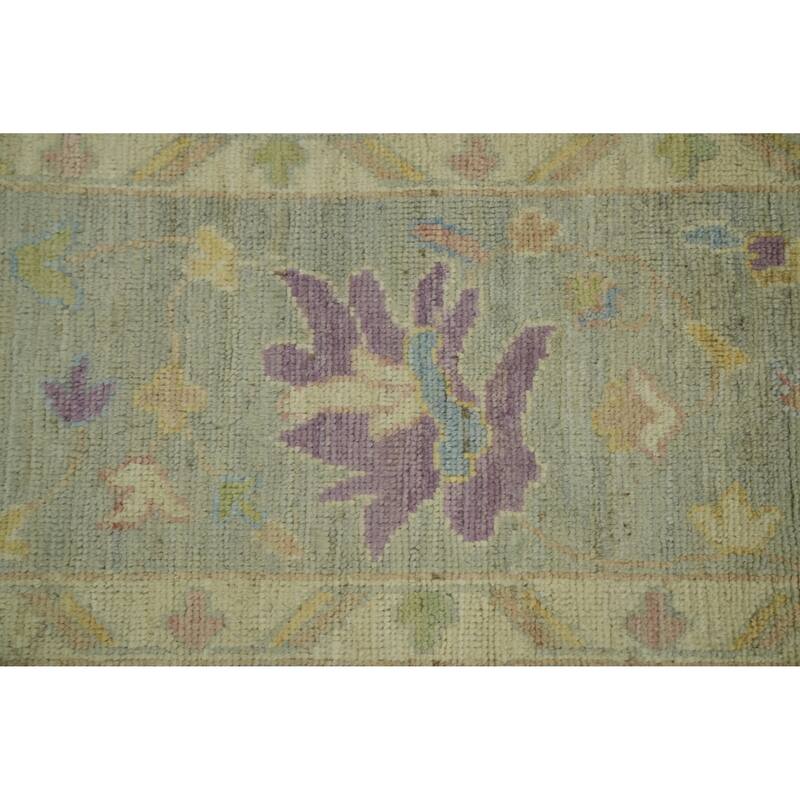 Hand Knotted Oriental 100% Wool Carpet Transitional All-Over Greys & Charcoal Oushak Area Rug - 14' 0'' X 10' 0''