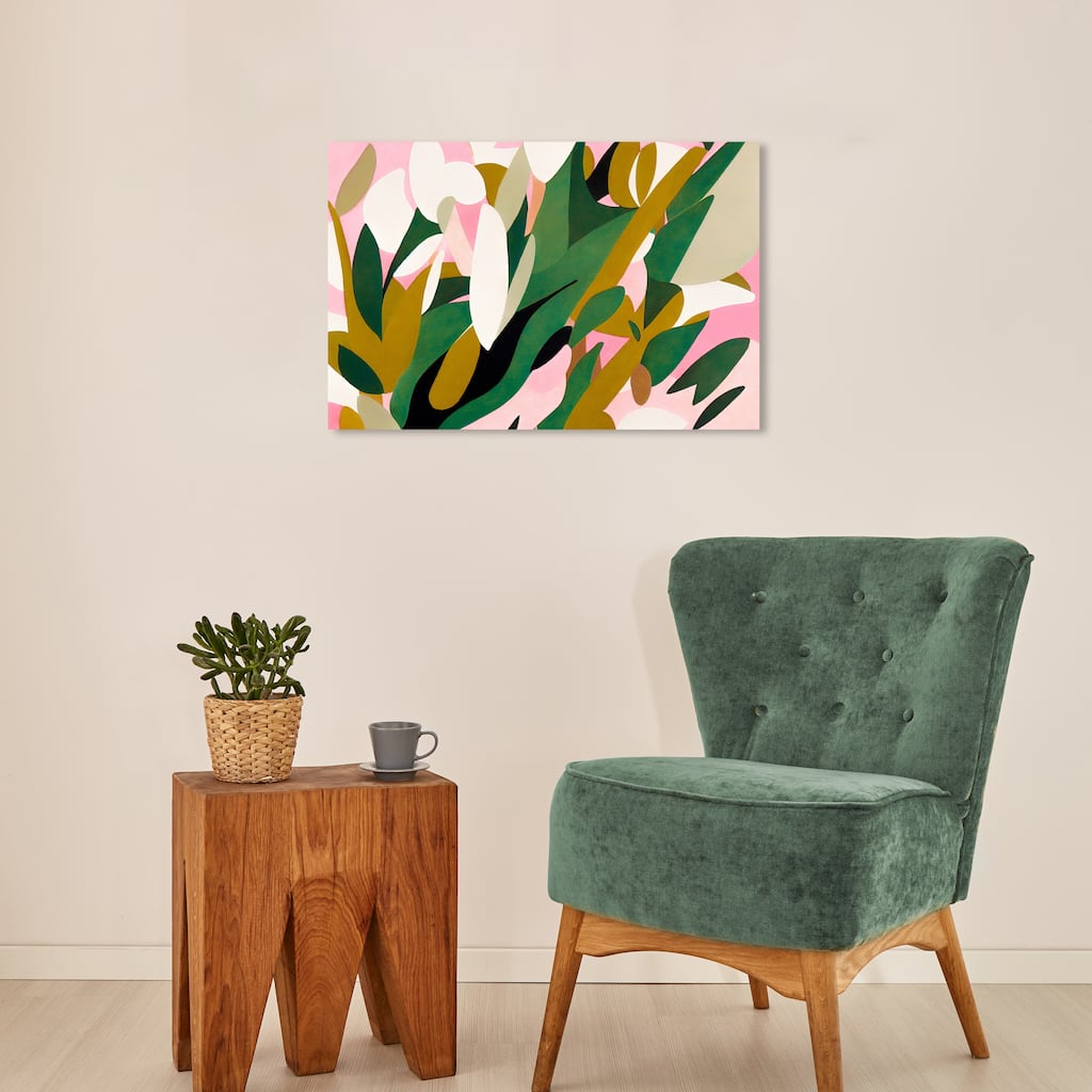 Wynwood Studio Canvas Abstract Golden Emerald Garden Brown and Ochre Modern & Contemporary Wall Art Canvas Print