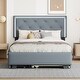 preview thumbnail 27 of 50, Velvet Platform Bed with LED and Trundle, Full Size with Storage Drawers