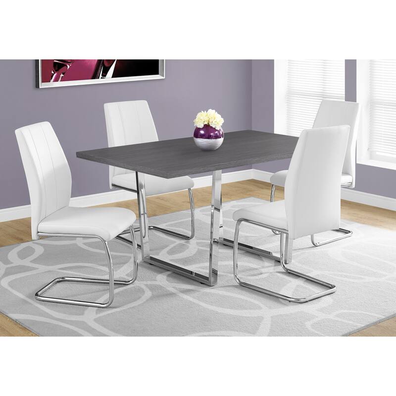 Dining Table, Rectangular, Kitchen, Dining Room, Chrome Metal