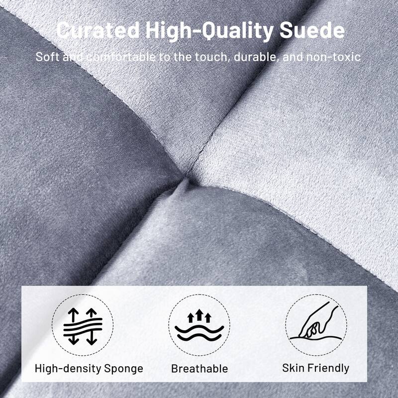 3-in-1 Convertible Sleeper Loveseat Pull Out Twin Size Suede Sofa Bed with 2 Pillows & Pocket