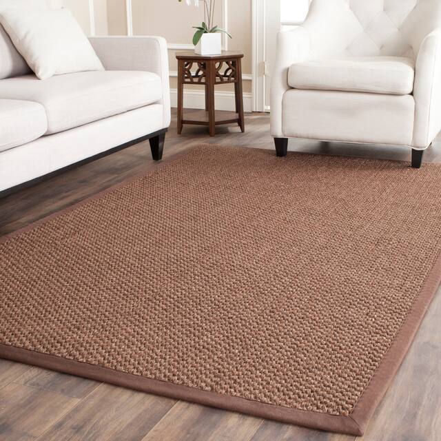 SAFAVIEH Giesela Natural Fiber Chunky Solid Color Sisal Area Rug - 4' x 6' - Chocolate