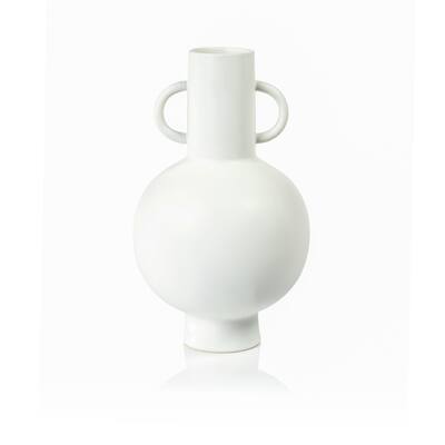 Avesta 13.75" Tall White Stoneware Vase
