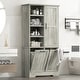 preview thumbnail 61 of 75, GDFStudio - Elijah Tall Bathroom Cabinet with Tilt-Out Laundry Hampers and Adjustable Shelves