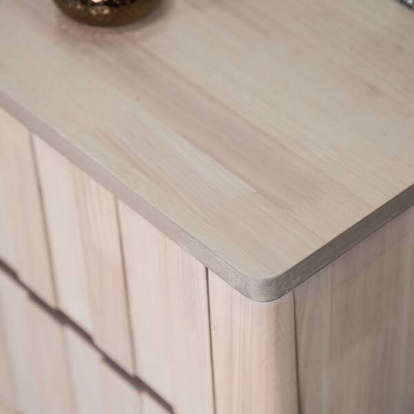 Furniture of America Seren Mid-Century Modern Off-White Solid Wood 2-Drawer Nightstand