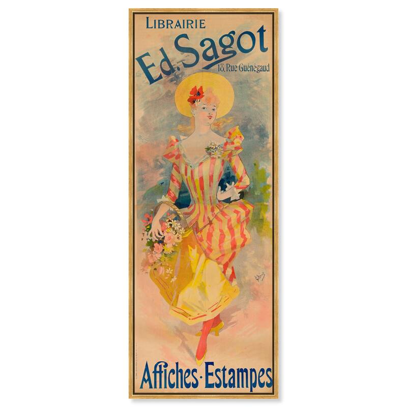 Bookstore Ed Sagot Panoramic Canvas by Art Remedy - 20" x 54" - Gold