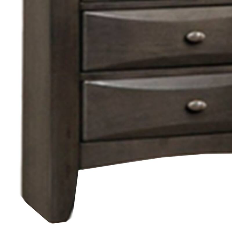 Gray/Nickel 3 Drawer 25.5 in. W Nightstand with Sturdy Knob Pulls