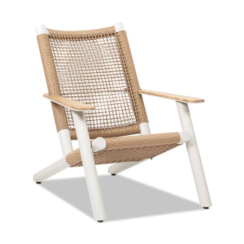 Outdoor Lounge Chair Light Beige Gray Aluminum