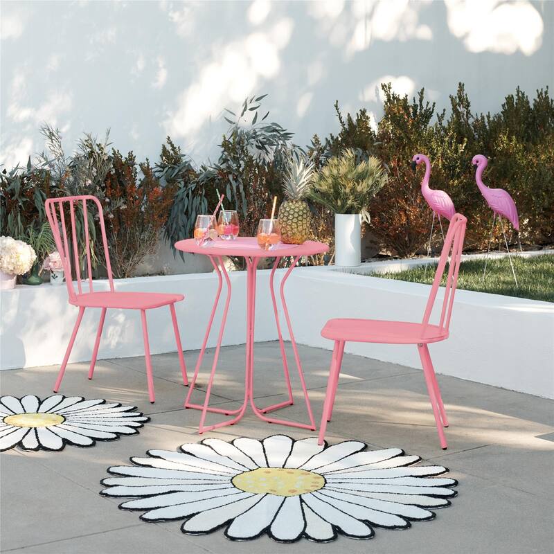 The Novogratz Poolside Collection Heidi 3 Piece Outdoor Bistro Set 3 Piece