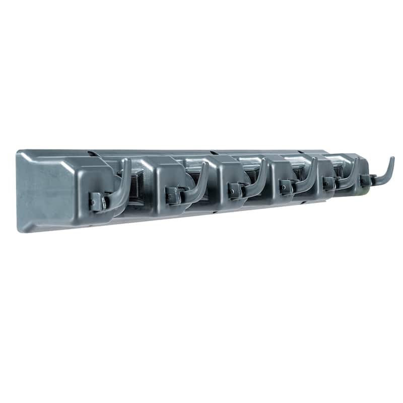 Costway Mop Broom Holder Garden Tool Rack Organizer 5 Positions w/6 - See details