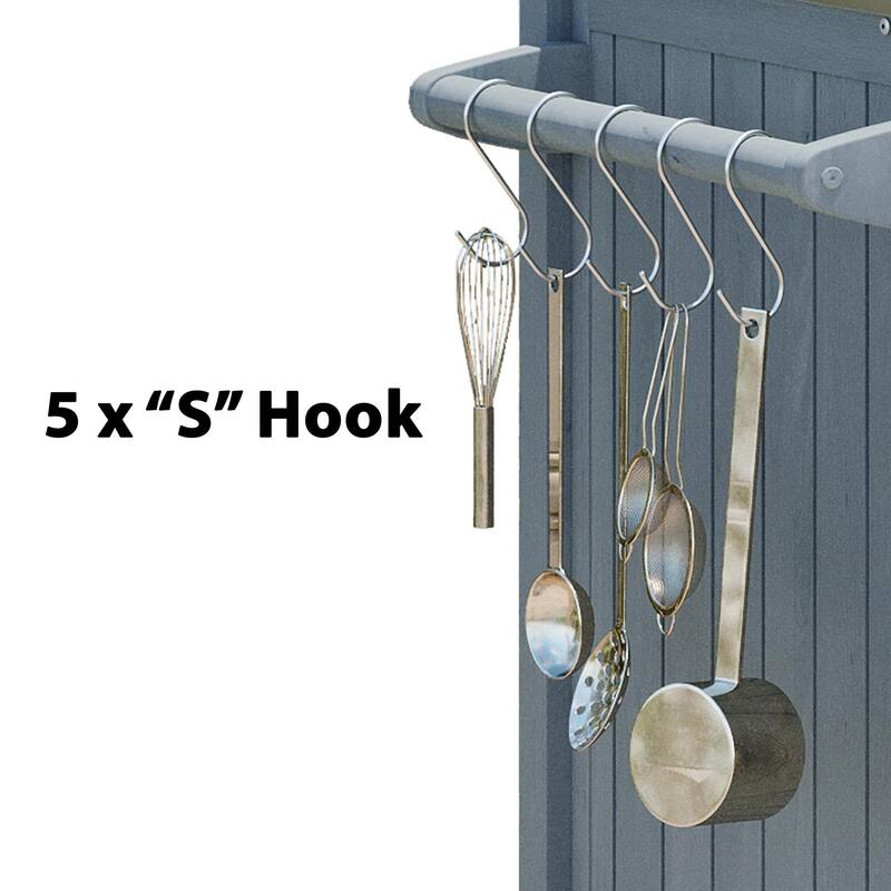 66.5" Outdoor Kitchen Island for Big Green Egg Grills,Solid Wood Outdoor Grill Cart for Tabletop Grill with Stainless Steel Top