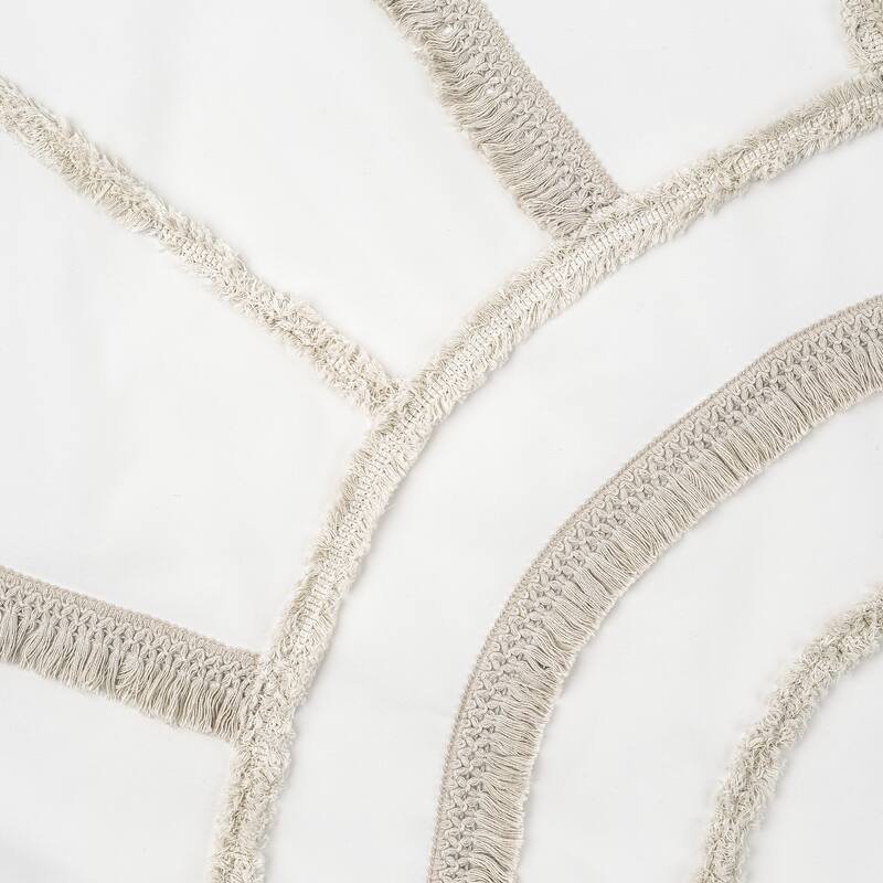 Sweet Jojo Designs Ivory Boho Chic Sun Boy Girl 4p Nursery Crib Bedding Set Cotton Bohemian Gender Neutral Beige Tufted Fringe