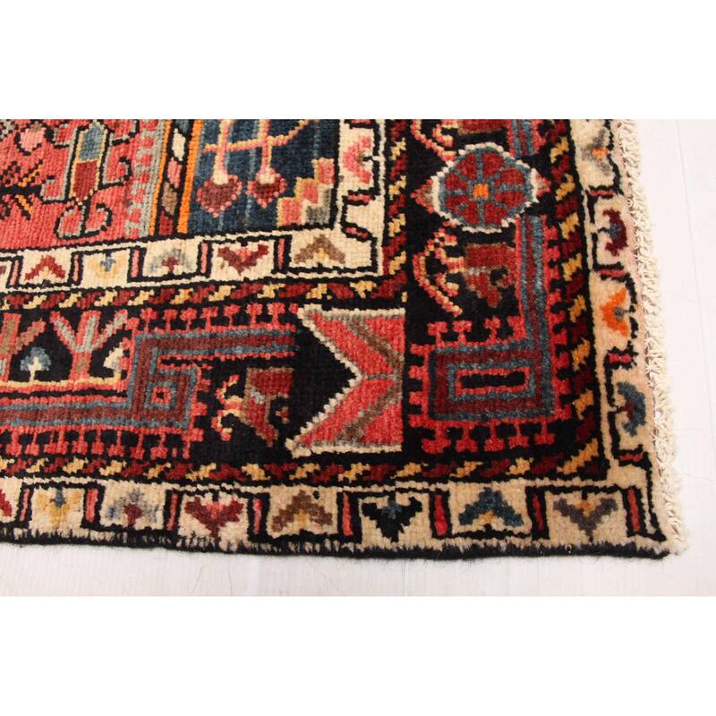 ECARPETGALLERY Hand-knotted Anatolian Vintage Black, Red Wool Rug - 4'7 x 8'7