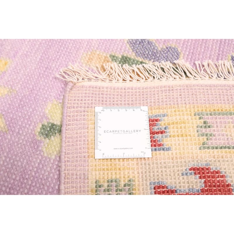 ECARPETGALLERY Hand-knotted Modern Oushak Violet Wool Rug - 8'0 x 10'0