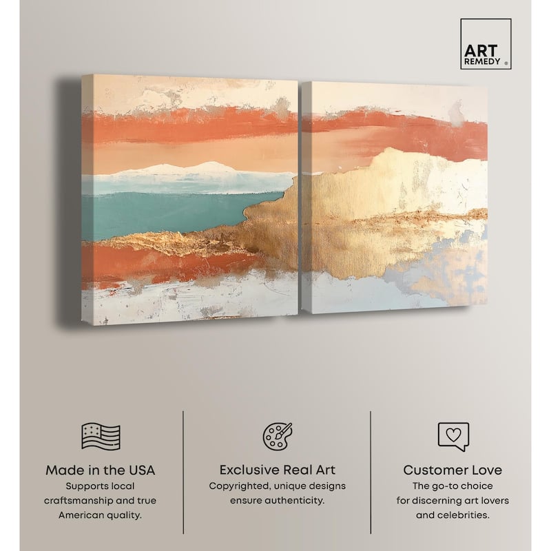 Earthy Glow I Canvas Set of 2 by Art Remedy, Gallery Wrapped