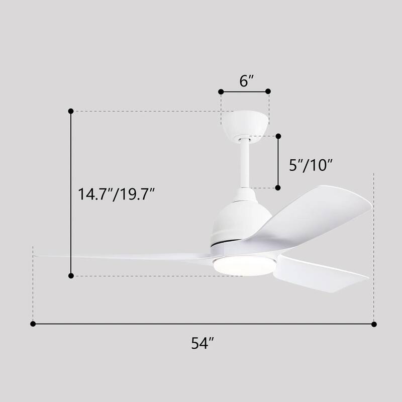 54 Inch DC Ceiling Fan with Lights and Smart Remote Control, Reversible Noiseless DC Motor