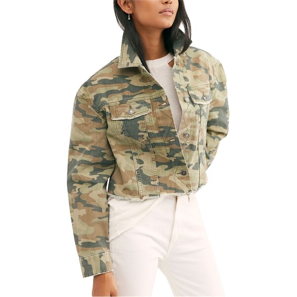 green camo denim jacket