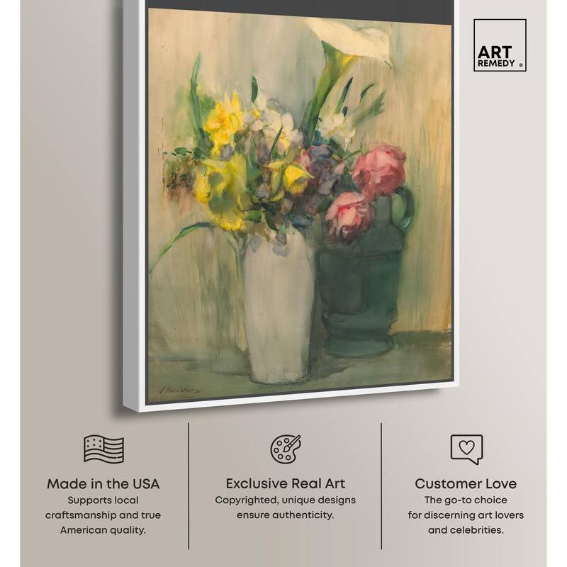 Flowers by Julian Alden Weir Canvas by Art Remedy