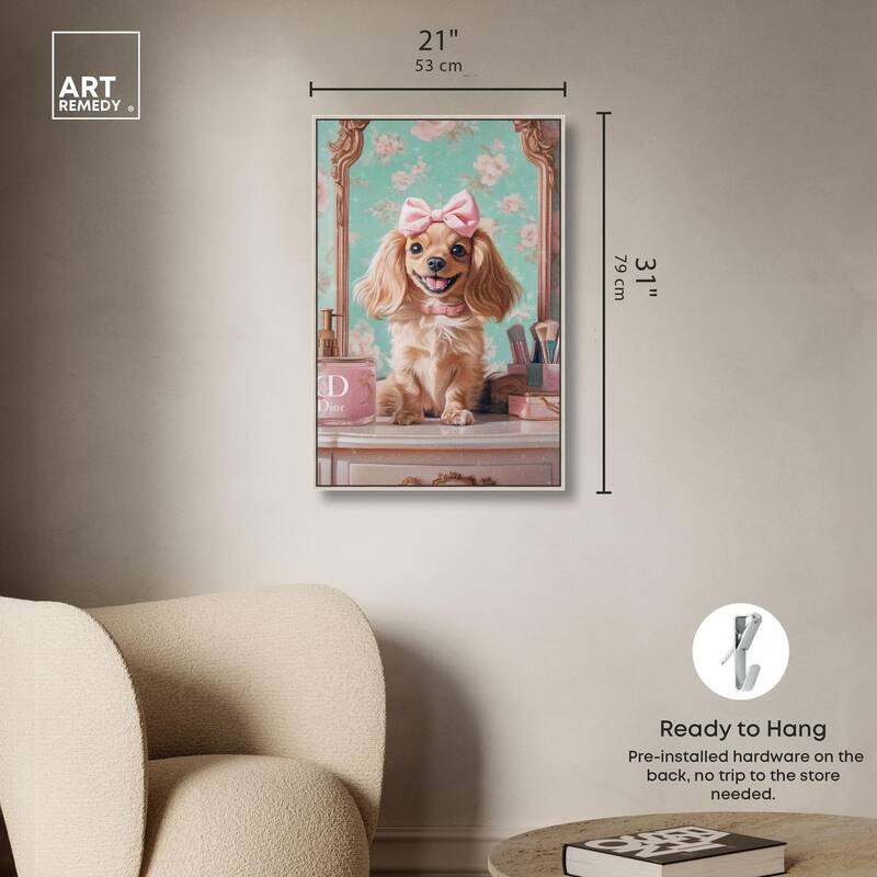 Cute Doxxie at the Vanity Canvas by Art Remedy