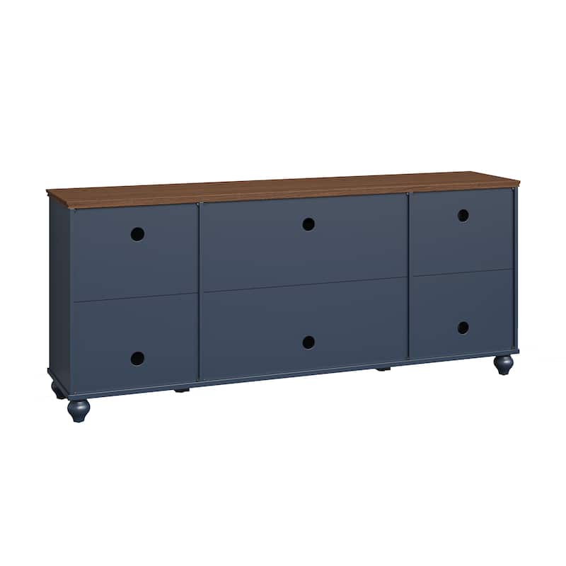 Vintage TV Stand with Carved Doors for Large Size TV