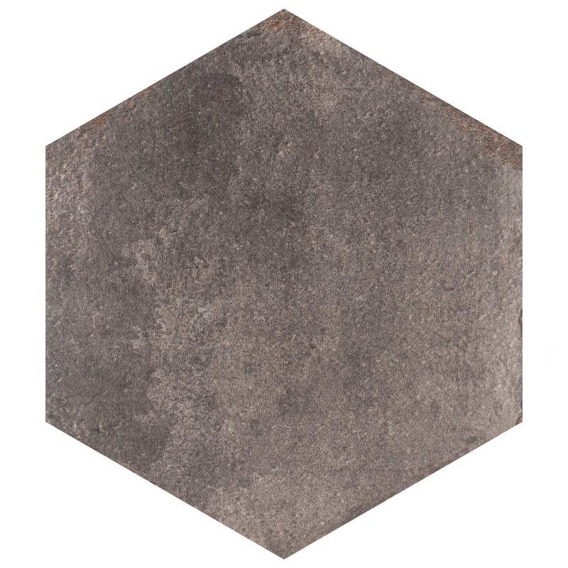 Merola Tile D'Anticatto Hex Notte 11" x 12-3/4" Porcelain Floor and Wall Tile