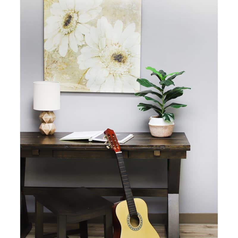 The Mod Greenhouse Faux Green Fiddle Leaf Tree in a Black Matte Planter Pot