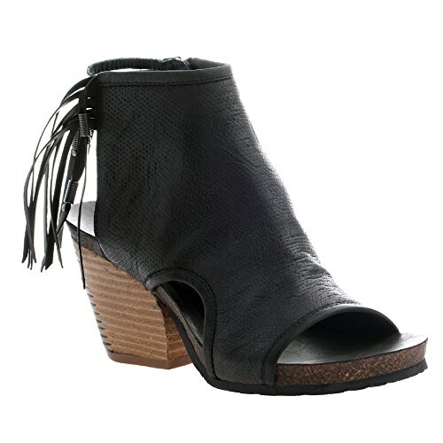 OTBT Womens Free Spirit Leather Open Toe Ankle Fashion Boots