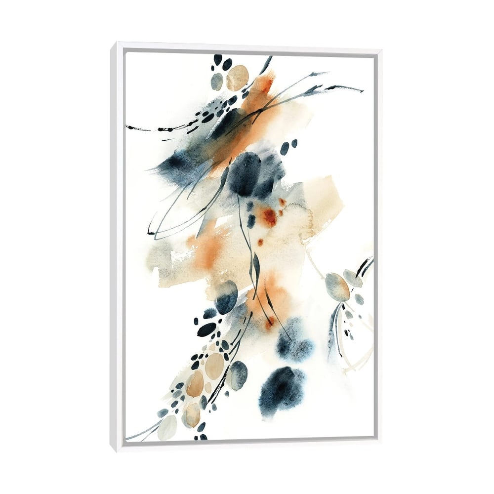iCanvas "Abstract In Blue And Terracotta III" by Sophie Rodionov Framed Canvas Print