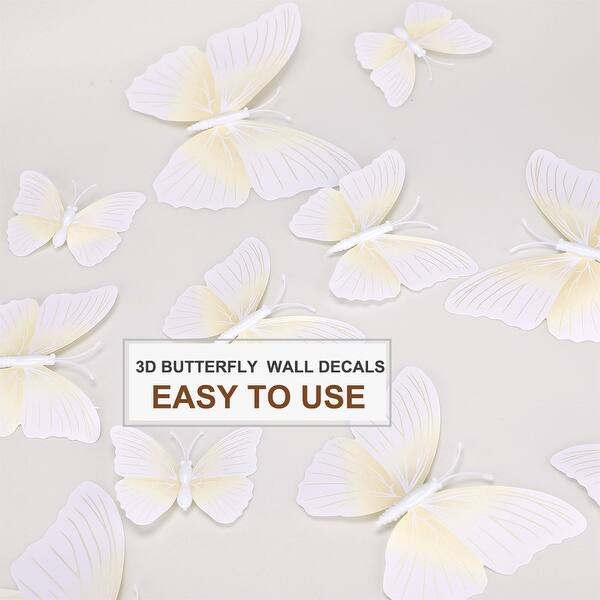 Shop 60pcs 3d Butterfly Art Decal Sticker Wall Sticker For Home