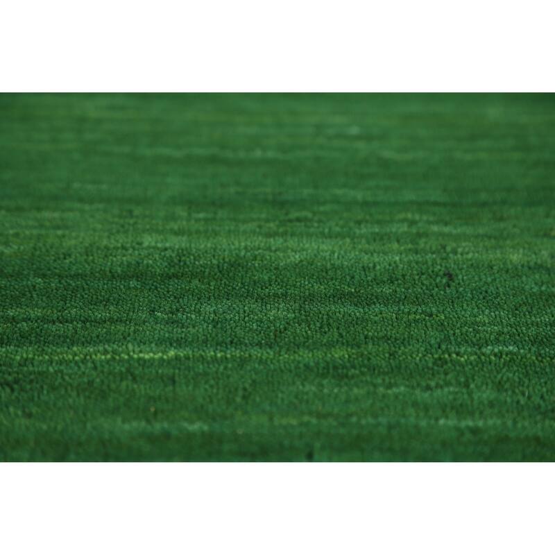 Green Gabbeh Oriental Rug Hand-Knotted Wool Carpet - 5'0" x 7'6"