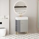preview thumbnail 29 of 28, 21.6" Freestanding Single Bathroom Vanity with Left Shelf, Ceramic Sink Soft-Close Door, 3 Colors Option