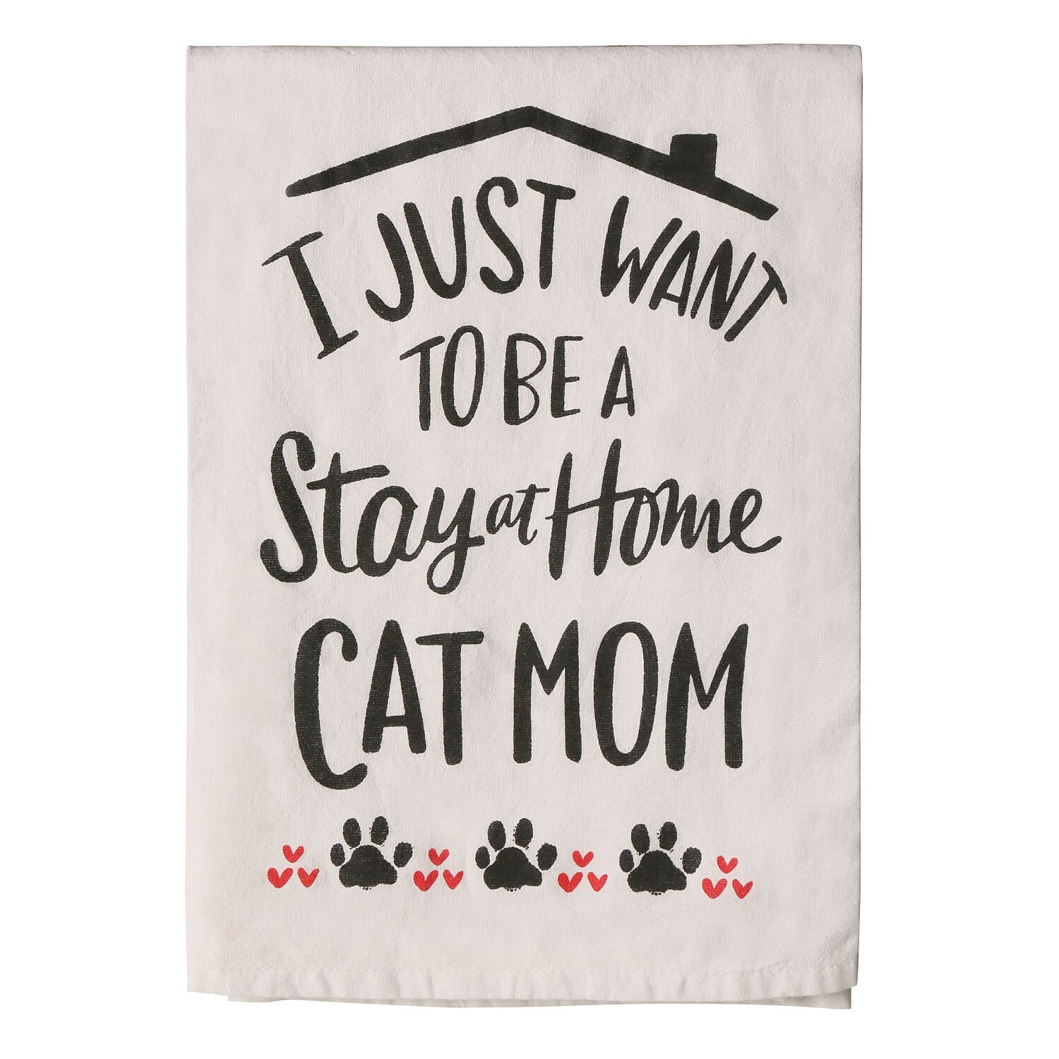 Shop I Just Want To Be A Stay At Home Cat Mom Dish Towel Cotton