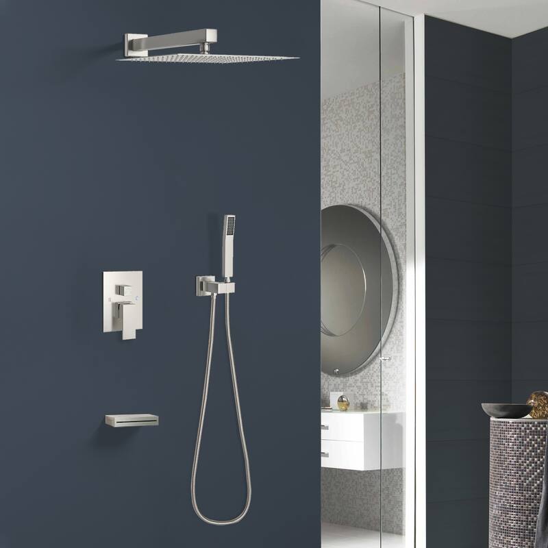 Topcraft 12-Inch Wall Mounted Square Shower System with Rough-in Valve - 12*12